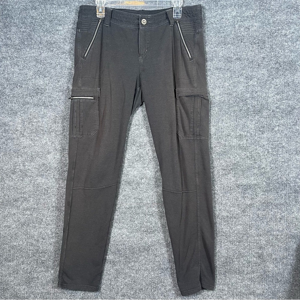 Kuhl Womens 12Reg Gray Krush Cargo Pants Slim Fit Stretch Hiking Granola Girl